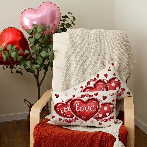 Valentines Day Pillow Cover 12X20 Inch Set of 2 / BRAND NEW - Picture 2 of 4